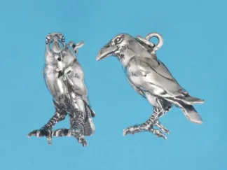 Microsculptures 1119 Raven Silver Pendant
