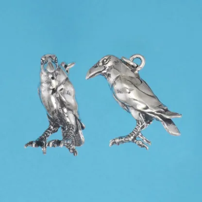 Microsculptures 1119 Raven Silver Pendant