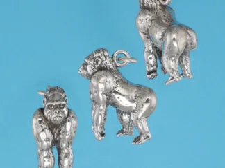 Microsculptures 1121 Gorilla Silver Pendant
