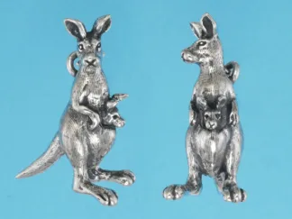 Microsculptures 1123 Kangaroo Silver Pendant