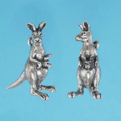 Microsculptures 1123 Kangaroo Silver Pendant