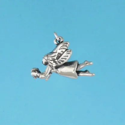 Microsculptures 1124 Fairy with Heart Silver Charm
