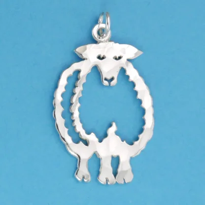 Microsculptures 1134 Sheep Silver Pendant
