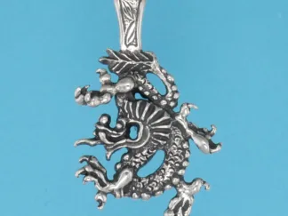 Microsculptures 1136 Chinese Dragon Silver Pendant