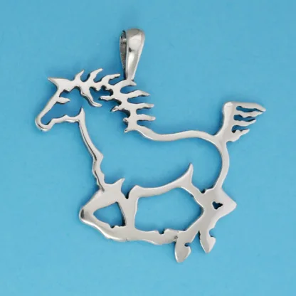 Microsculptures 1137 Horse Spirit Silver Pendant