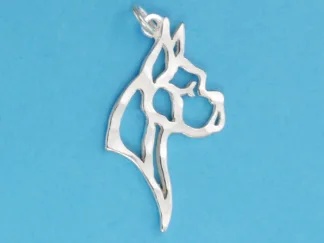 Microsculptures 1138 Boxer Head Silver Charm