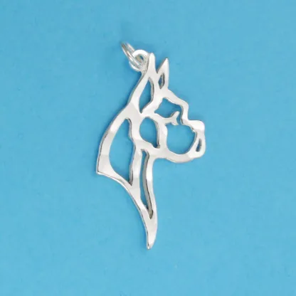 Microsculptures 1138 Boxer Head Silver Charm