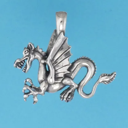 Microsculptures 1144 Dragon Silver Pendant