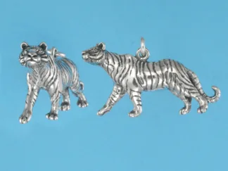 Microsculptures 1153 Tiger Silver Charm
