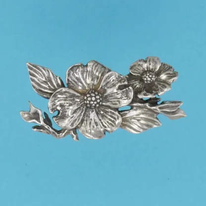 Microsculptures 1156 Dogwood Flowers Silver Pendant
