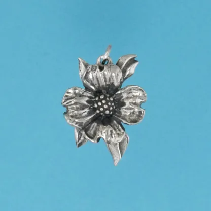 Microsculptures 1157 Dogwood Flower Silver Charm