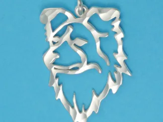 Microsculptures 1158 Border Collie Head Silver Pendant