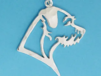 Microsculptures 1160 Border Terrier Head Silver Pendant