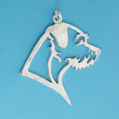 Microsculptures 1160 Border Terrier Head Silver Pendant