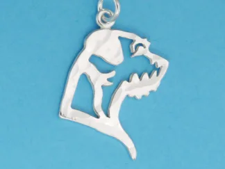 Microsculptures 1161 Border Terrier Head Silver Charm