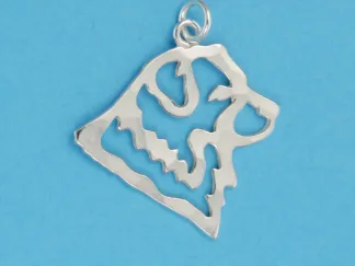 Microsculptures 1167 Australian Shepherd Head Silver Charm
