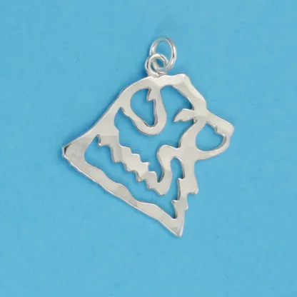 Microsculptures 1167 Australian Shepherd Head Silver Charm