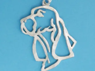 Microsculptures 1168 Springer Spaniel Head Silver Pendant