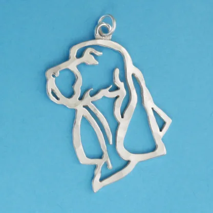 Microsculptures 1168 Springer Spaniel Head Silver Pendant