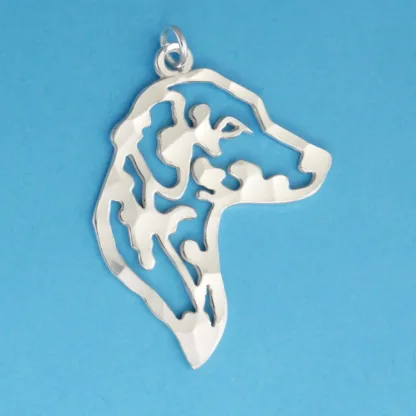 Microsculptures 1170 Dalmatian Head Silver Pendant