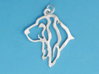 Microsculptures 1177 Basset Hound Head Silver Charm