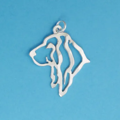 Microsculptures 1177 Basset Hound Head Silver Charm