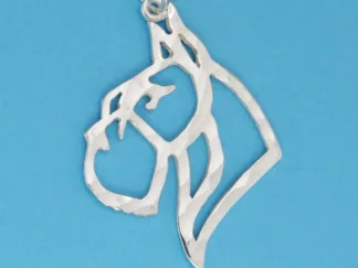 Microsculptures 1178 Schnauzer Head Silver Pendant