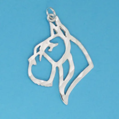 Microsculptures 1178 Schnauzer Head Silver Pendant