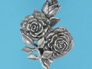Microsculptures 1182 Roses Silver Pendant