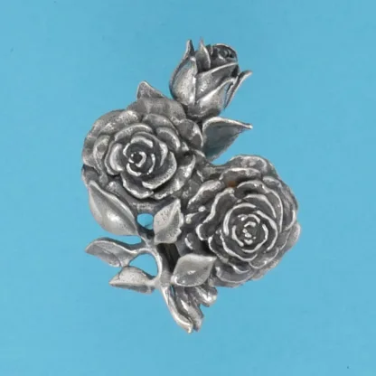 Microsculptures 1182 Roses Silver Pendant