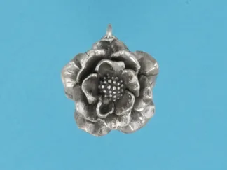 Microsculptures 1185 Wild Rose Blossom Silver Charm