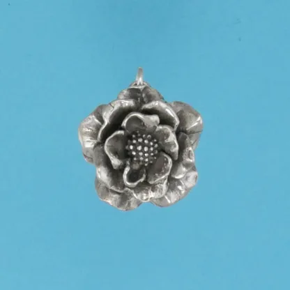 Microsculptures 1185 Wild Rose Blossom Silver Charm