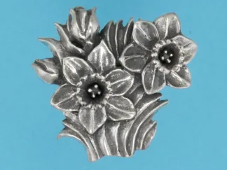 Microsculptures 1186 Daffodil Blossoms Silver Pendant