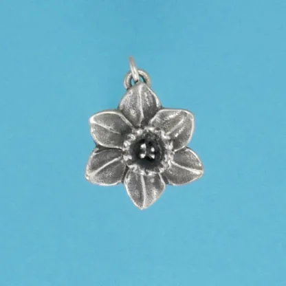 Microsculptures 1188 Daffodil Flower Silver Charm