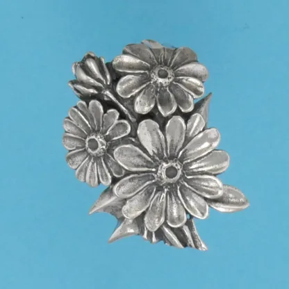 Microsculptures 1189 Daisy Blossoms Silver Pendant