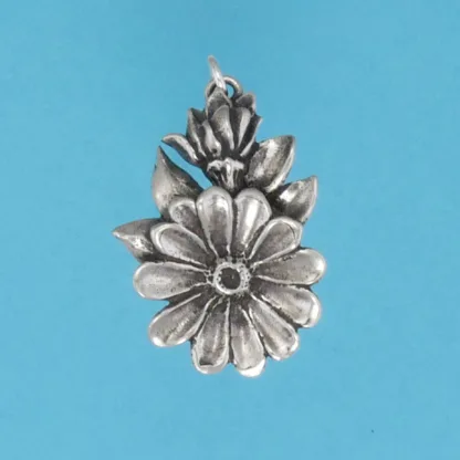 Microsculptures 1190 Daisies Silver Pendant