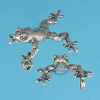 Microsculptures 1194 Frog Silver Pendant