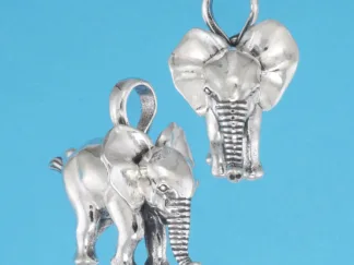 Microsculptures 1196 Baby Elephant Silver Pendant