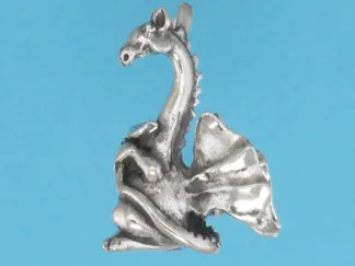 Microsculptures 1198 Reticent Dragon Silver Pendant