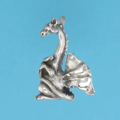 Microsculptures 1198 Reticent Dragon Silver Pendant