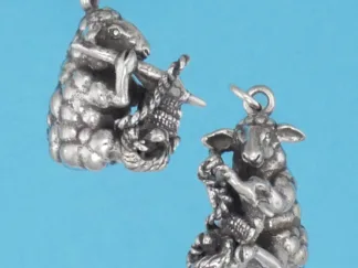 Microsculptures 1202 Knitting Sheep Silver Charm