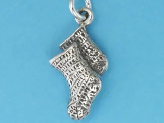 Microsculptures 1204 Knitted Baby Socks Silver Charm