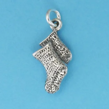 Microsculptures 1204 Knitted Baby Socks Silver Charm