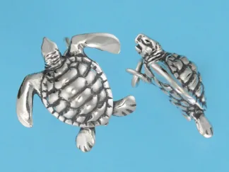 Microsculptures 1205 Sea Turtle Silver Charm