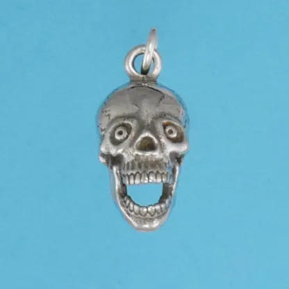 Microsculptures 1207 Screaming Skull Silver Charm
