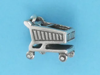 Microsculptures 1211 Shopping Cart Silver Charm