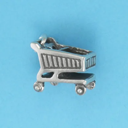 Microsculptures 1211 Shopping Cart Silver Charm
