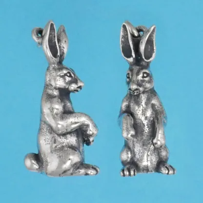 Microsculptures 1223 Bunny Rabbit Silver Charm