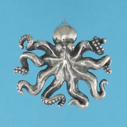 Microsculptures 1224 Octopus Silver Charm