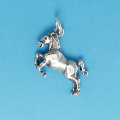 Microsculptures 1229 Rearing Horse Silver Charm